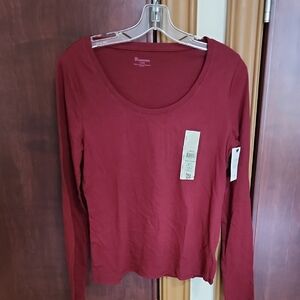 No Boundaries Long Sleeve Tee - Burgundy